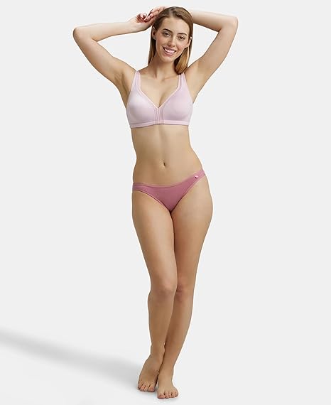 Jockey 1820 Women’s Nylon Wirefree T-Shirt Bra – Full Coverage with Stylised Mesh & Soft Microfiber